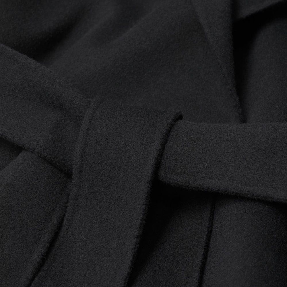 Mango Handmade Wool Blend Coat Black New - Picture 6 of 11